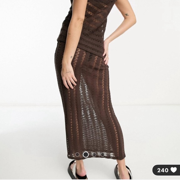 Pull&Bear Chocolate Knit Co-Ord Set - Picture 3 of 8